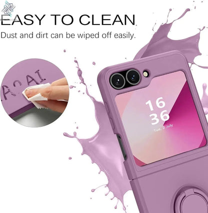 ZFlip7 Case Luxury Liquid Silicone Ring Holder Cases for Samsung Z Flip 6 7 Stand Holder Cover for Samsung Galaxy Z Flip 5 6 3 4 Ai-TechWorld 
