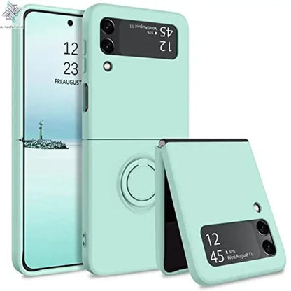 ZFlip7 Case Luxury Liquid Silicone Ring Holder Cases for Samsung Z Flip 6 7 Stand Holder Cover for Samsung Galaxy Z Flip 5 6 3 4 Ai-TechWorld 