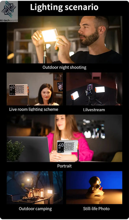 ZHIYUN Official FIVERAY M40 40W Led Lights Pocket Light Photo Video Lamp Handheld Fill Light Photography Lighting Ai-TechWorld 