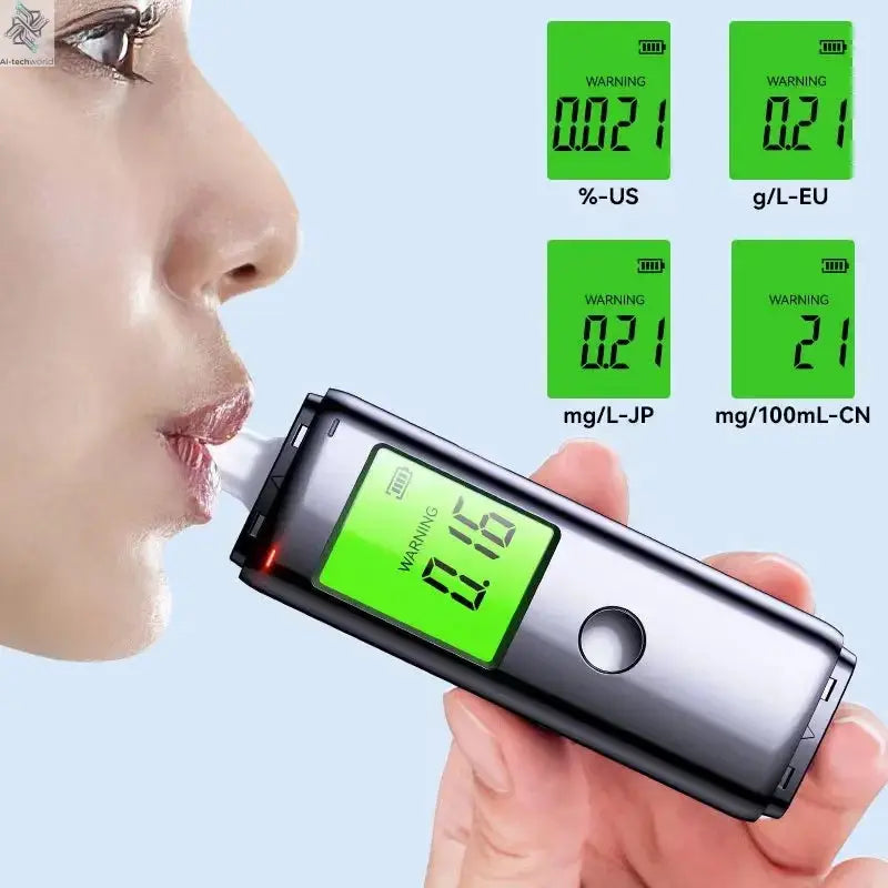ZW Breathalyzer Rechargeable | Professional-Grade Accuracy | Portable Breath Alcohol Tester for Personal & Professional Use Pro Ai-TechWorld 