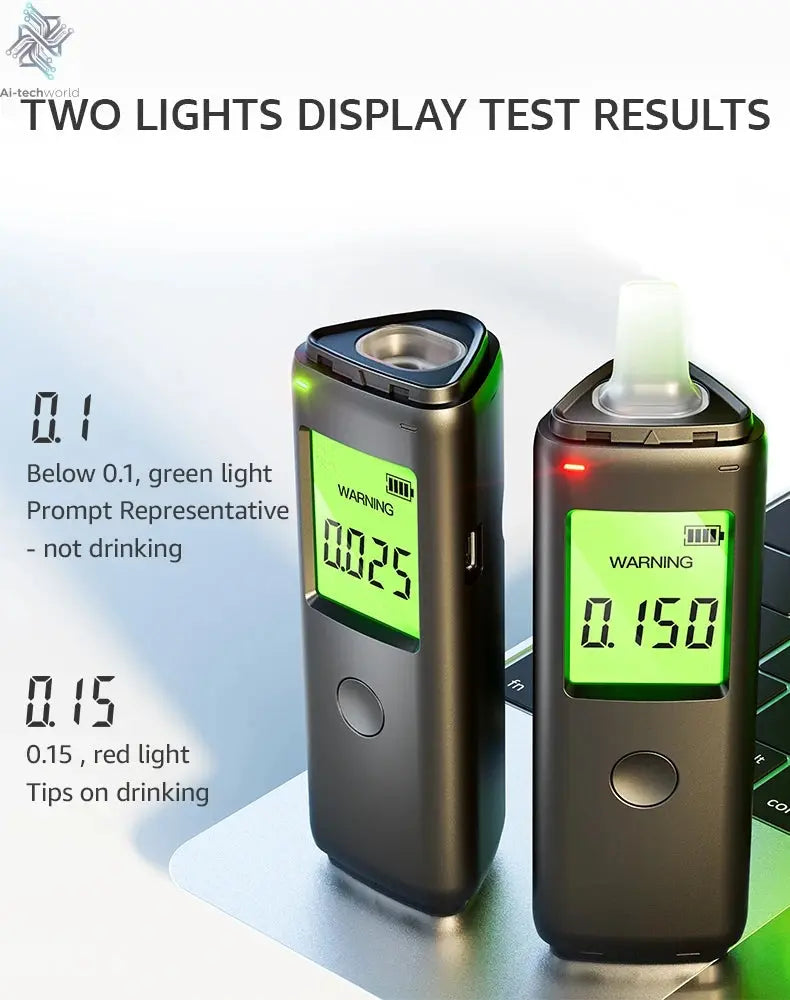 ZW Breathalyzer Rechargeable | Professional-Grade Accuracy | Portable Breath Alcohol Tester for Personal & Professional Use Pro Ai-TechWorld 