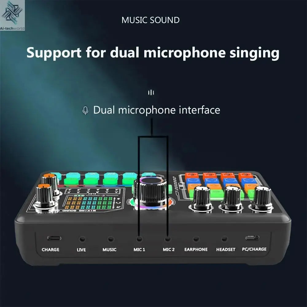 Zealsound Professional Podcast Microphone SoundCard Kit for PC Smartphone Laptop Computer Vlog Recording Live Streaming YouTube Ai-TechWorld 
