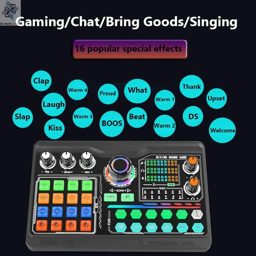 Zealsound Professional Podcast Microphone SoundCard Kit for PC Smartphone Laptop Computer Vlog Recording Live Streaming YouTube Ai-TechWorld 