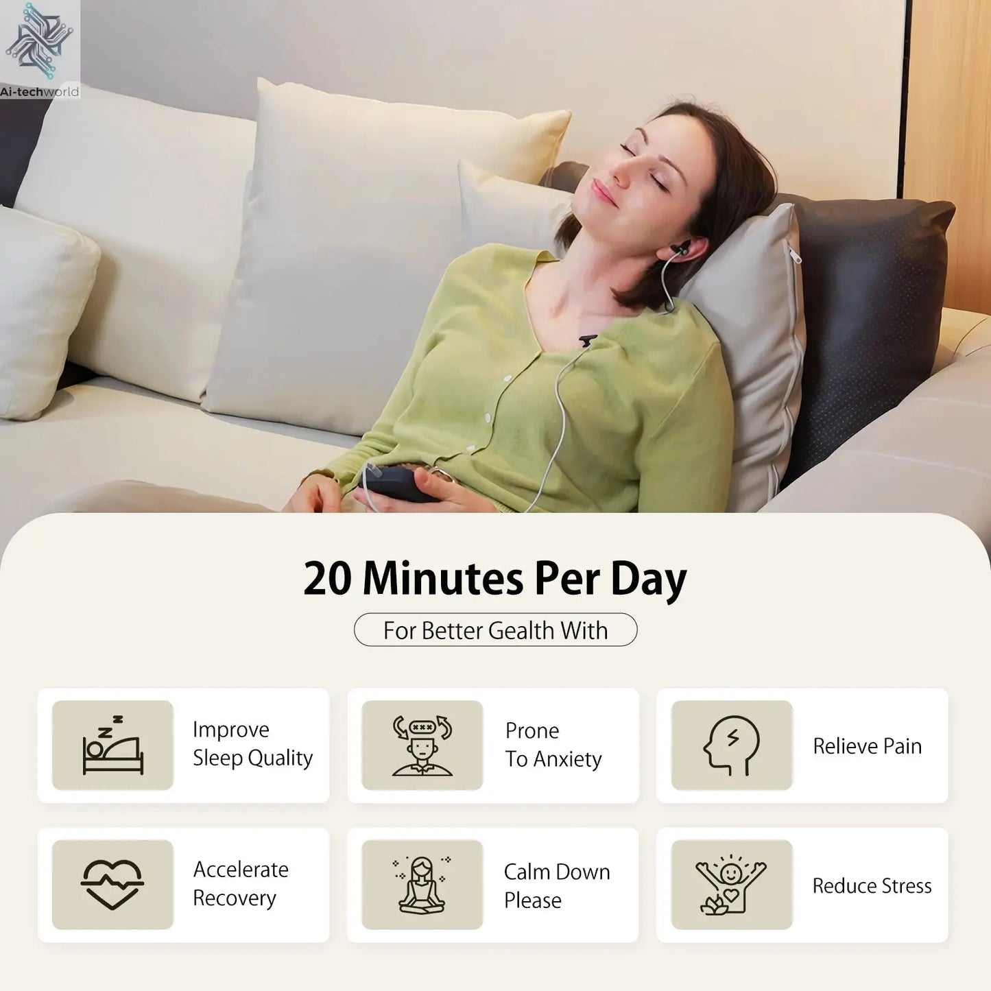 ZenoWell Vagus Nerve Device,Sleep Aid Device for Sleep/Anxiety/Relaxation/Focus and Long Term Stress Resilience Ai-TechWorld 
