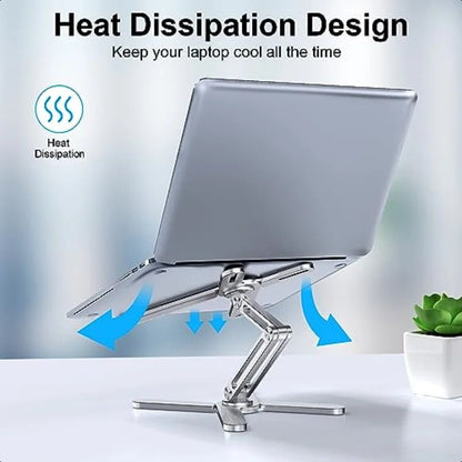 Adjustable Laptop Stand with 360° Rotating Base – Foldable Aluminum Riser for Desk - Ai - TechWorld