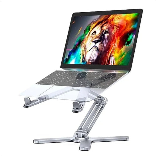 Adjustable Laptop Stand with 360° Rotating Base – Foldable Aluminum Riser for Desk - Ai - TechWorld