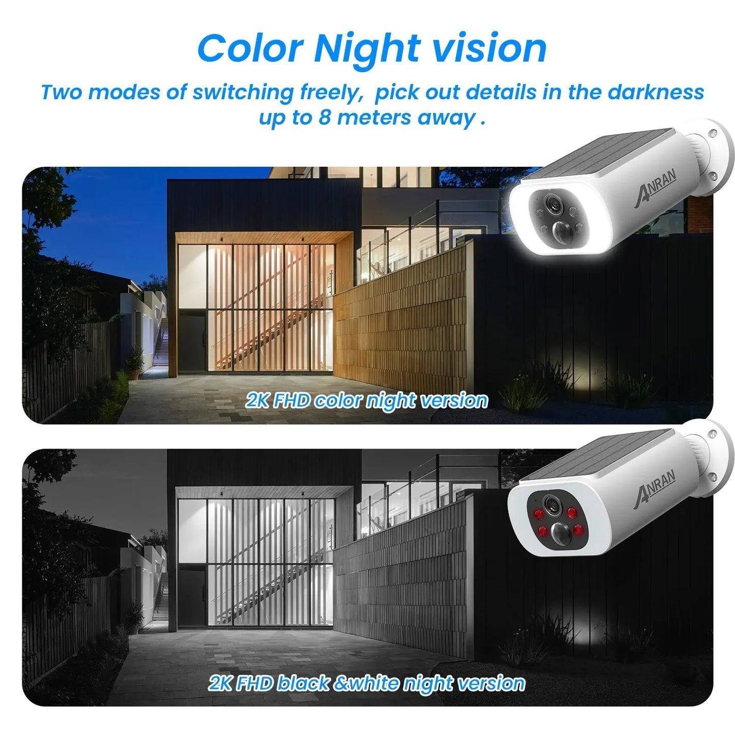 ANRAN 2/3/4 PCS Outdoor Wireless WIFI Camera 2.4G 3MP Battery Solar Security Camera Floodlight Color Night Vision Local Alarm - Ai - TechWorld