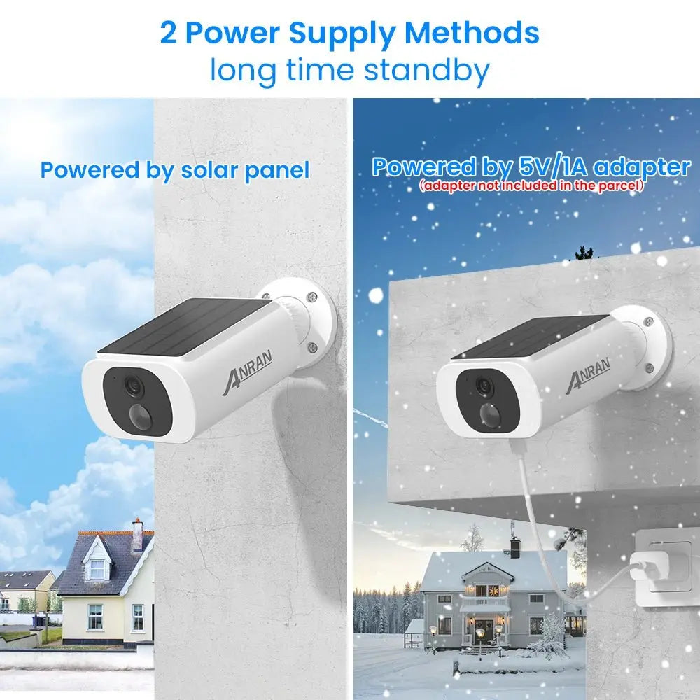 ANRAN 2/3/4 PCS Outdoor Wireless WIFI Camera 2.4G 3MP Battery Solar Security Camera Floodlight Color Night Vision Local Alarm - Ai - TechWorld