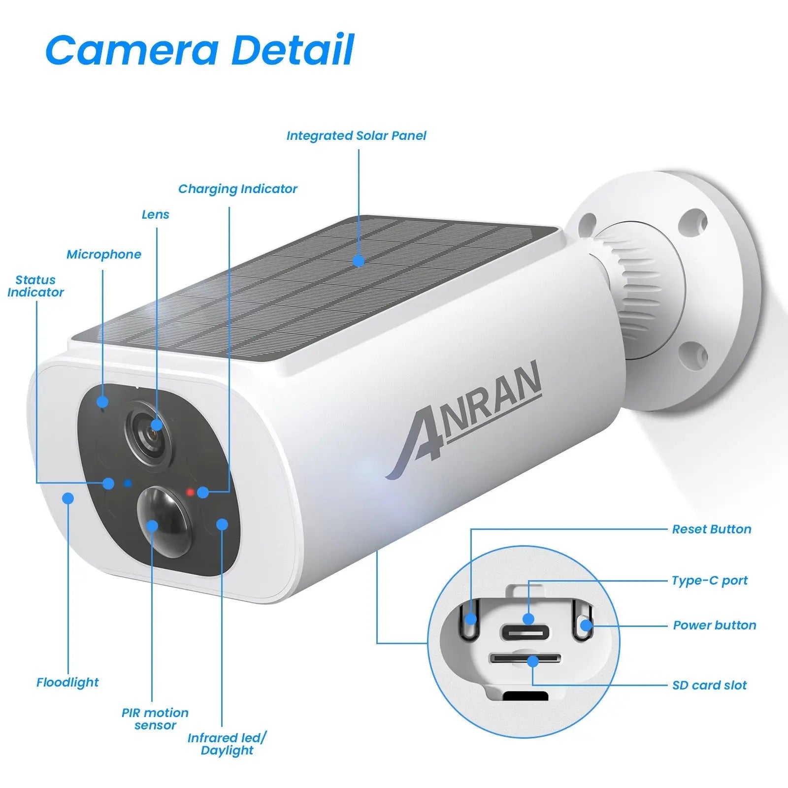 ANRAN 2/3/4 PCS Outdoor Wireless WIFI Camera 2.4G 3MP Battery Solar Security Camera Floodlight Color Night Vision Local Alarm - Ai - TechWorld