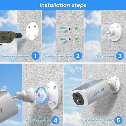 ANRAN 2/3/4 PCS Outdoor Wireless WIFI Camera 2.4G 3MP Battery Solar Security Camera Floodlight Color Night Vision Local Alarm - Ai - TechWorld