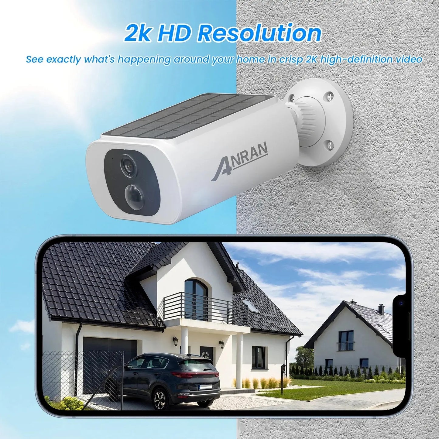 ANRAN 2/3/4 PCS Outdoor Wireless WIFI Camera 2.4G 3MP Battery Solar Security Camera Floodlight Color Night Vision Local Alarm - Ai - TechWorld