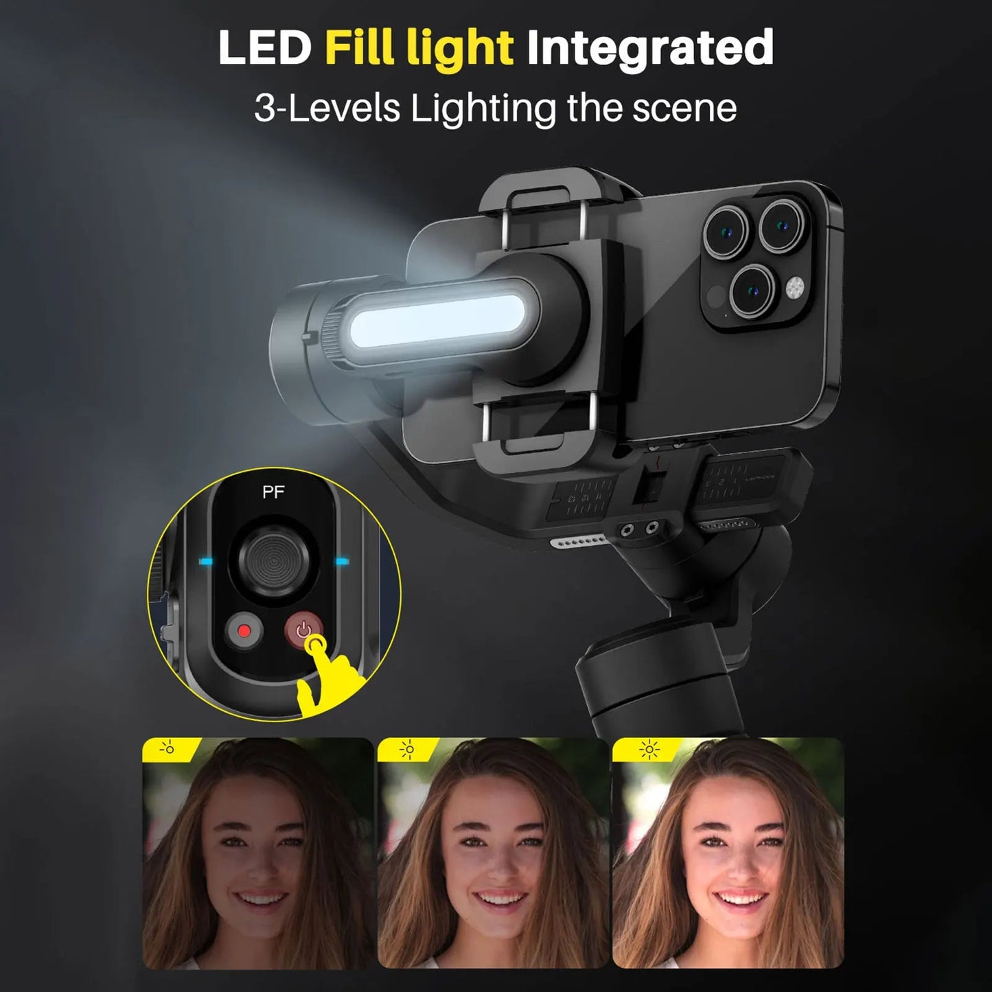 AOCHUAN SMART S2 Gimbal Stabilizer for Smartphone Professional Industry - Standard 3 - Axis Phone Gimbal with Extendable Rod - Ai - TechWorld