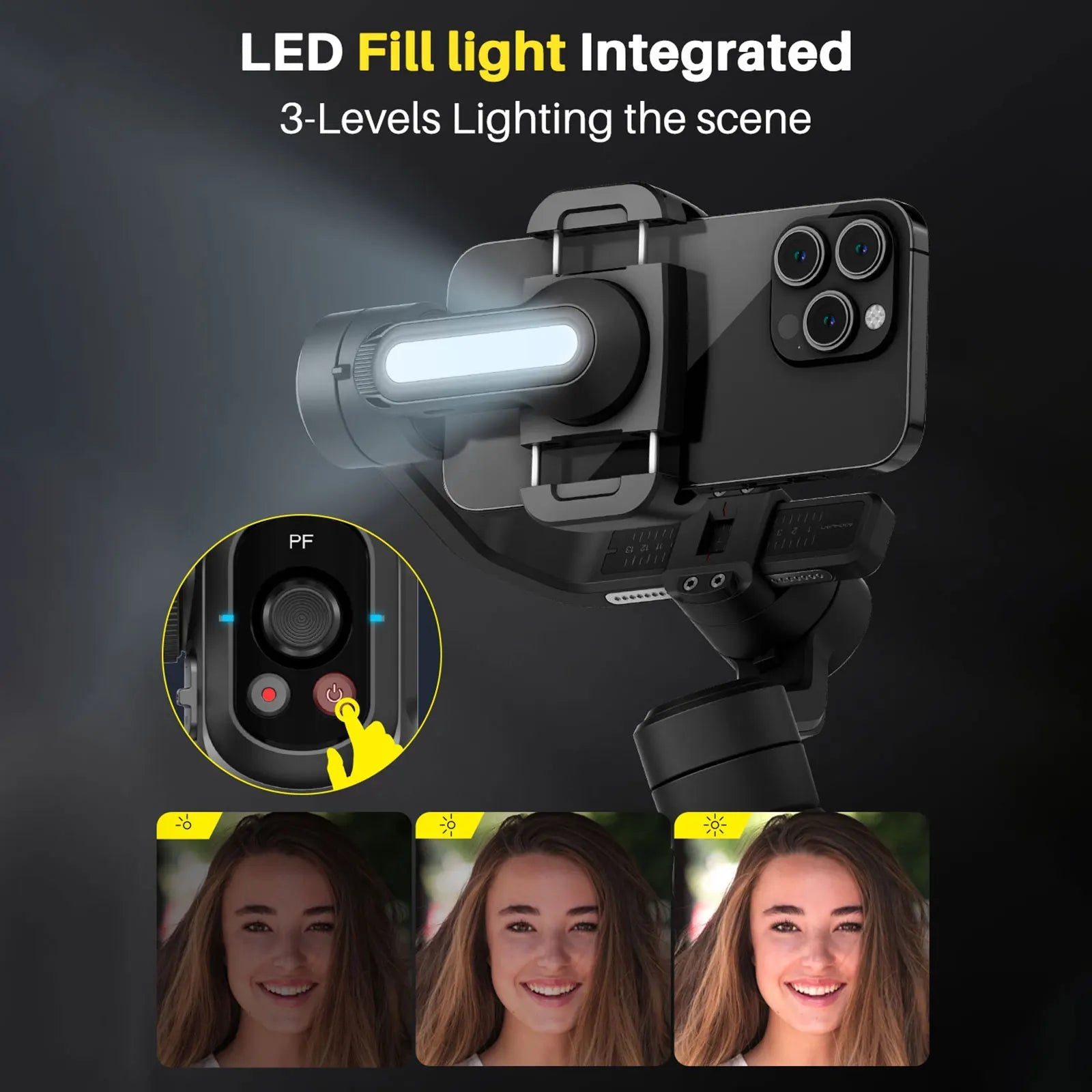 AOCHUAN SMART S2 Gimbal Stabilizer for Smartphone Professional Industry - Standard 3 - Axis Phone Gimbal with Extendable Rod - Ai - TechWorld