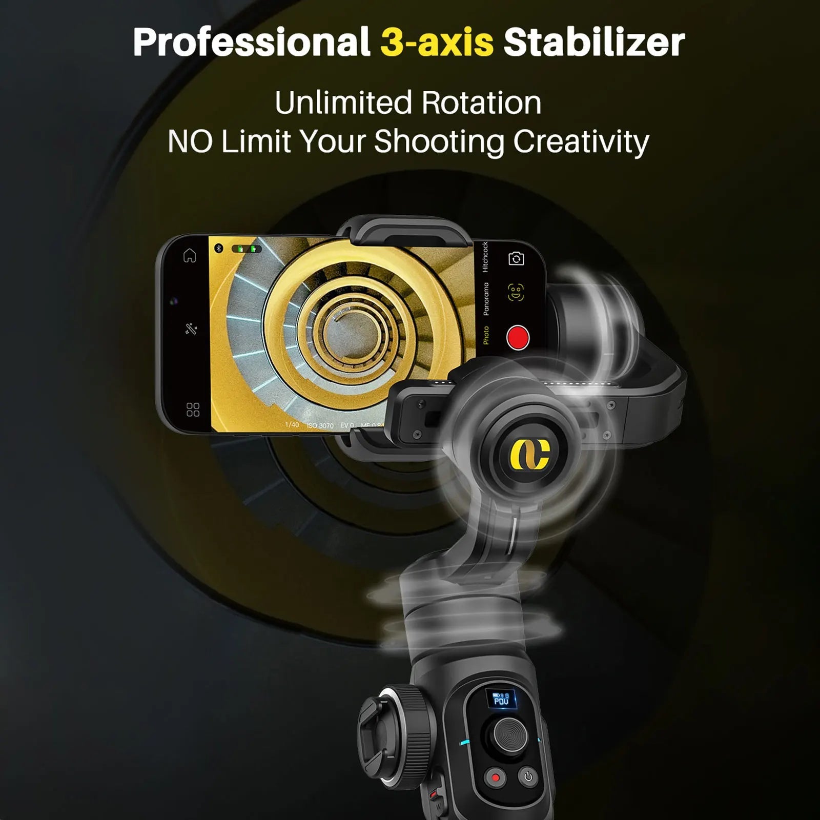 AOCHUAN SMART S2 Gimbal Stabilizer for Smartphone Professional Industry - Standard 3 - Axis Phone Gimbal with Extendable Rod - Ai - TechWorld