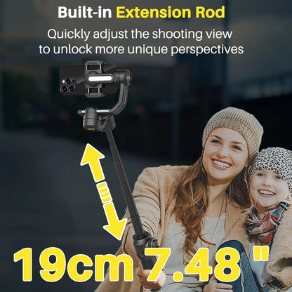 AOCHUAN SMART S2 Gimbal Stabilizer for Smartphone Professional Industry-Standard 3-Axis Phone Gimbal with Extendable Rod Ai-TechWorld
