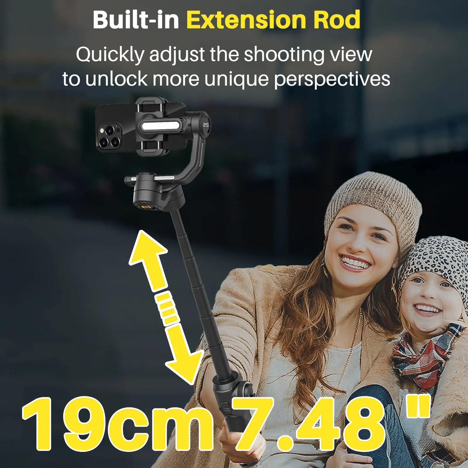 AOCHUAN SMART S2 Gimbal Stabilizer for Smartphone Professional Industry - Standard 3 - Axis Phone Gimbal with Extendable Rod - Ai - TechWorld