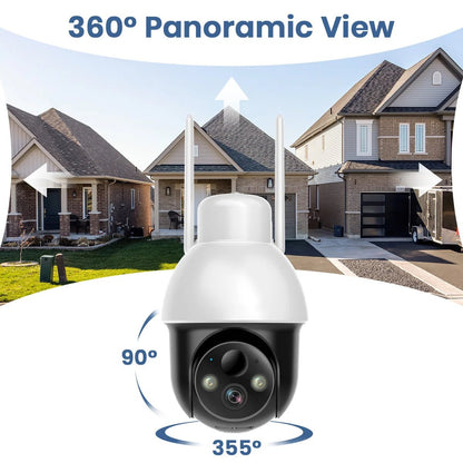 AOSU 3MP PTZ 4/8/12pcs Solar Camera 5000mAh Battery Wireless 2.4Ghz WIFI Camera PIR AI Detection 2 - Way Audio Outdoor CCTV Camera - Ai - TechWorld