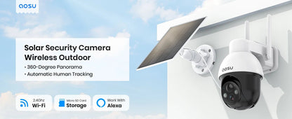 AOSU 3MP PTZ 4/8/12pcs Solar Camera 5000mAh Battery Wireless 2.4Ghz WIFI Camera PIR AI Detection 2 - Way Audio Outdoor CCTV Camera - Ai - TechWorld