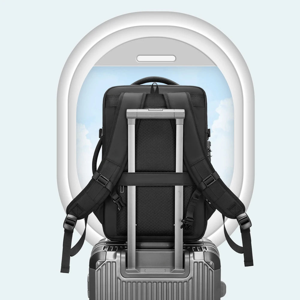 Backpack with Vacuum Compression Travel Backpack,Expandable Backpacks with Pump for Airplanes and hiking Ai-TechWorld
