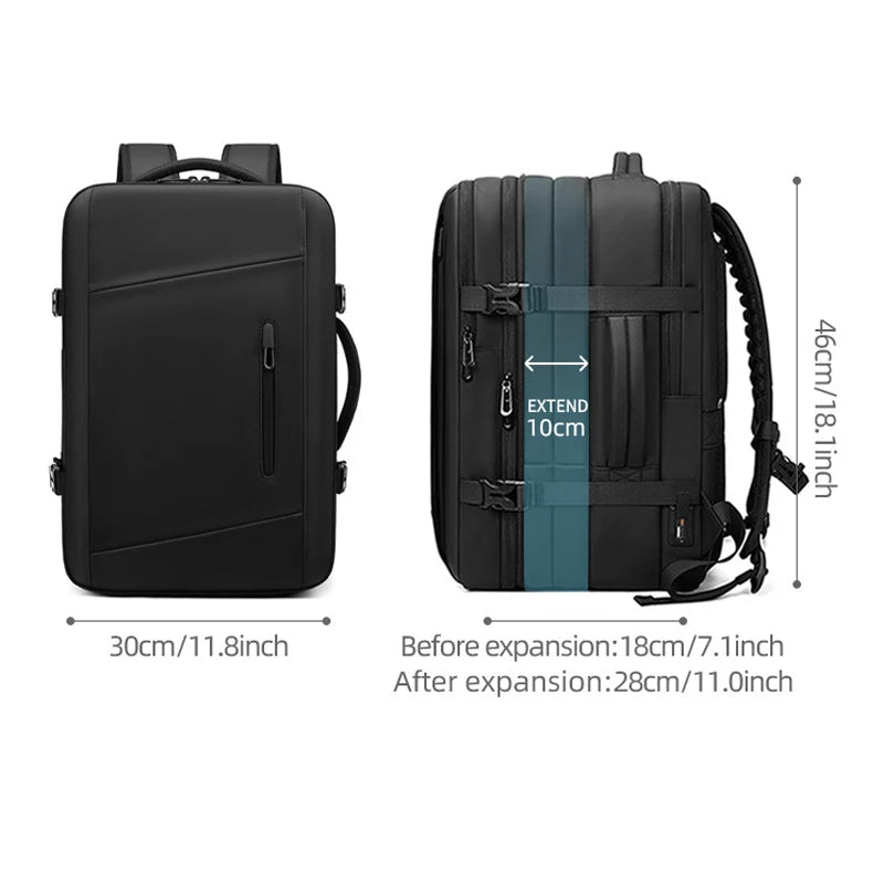 Backpack with Vacuum Compression Travel Backpack,Expandable Backpacks with Pump for Airplanes and hiking Ai-TechWorld