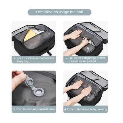 Backpack with Vacuum Compression Travel Backpack,Expandable Backpacks with Pump for Airplanes and hiking Ai-TechWorld