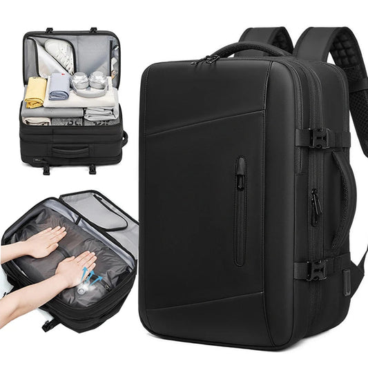 Backpack with Vacuum Compression Travel Backpack,Expandable Backpacks with Pump for Airplanes and hiking Ai-TechWorld
