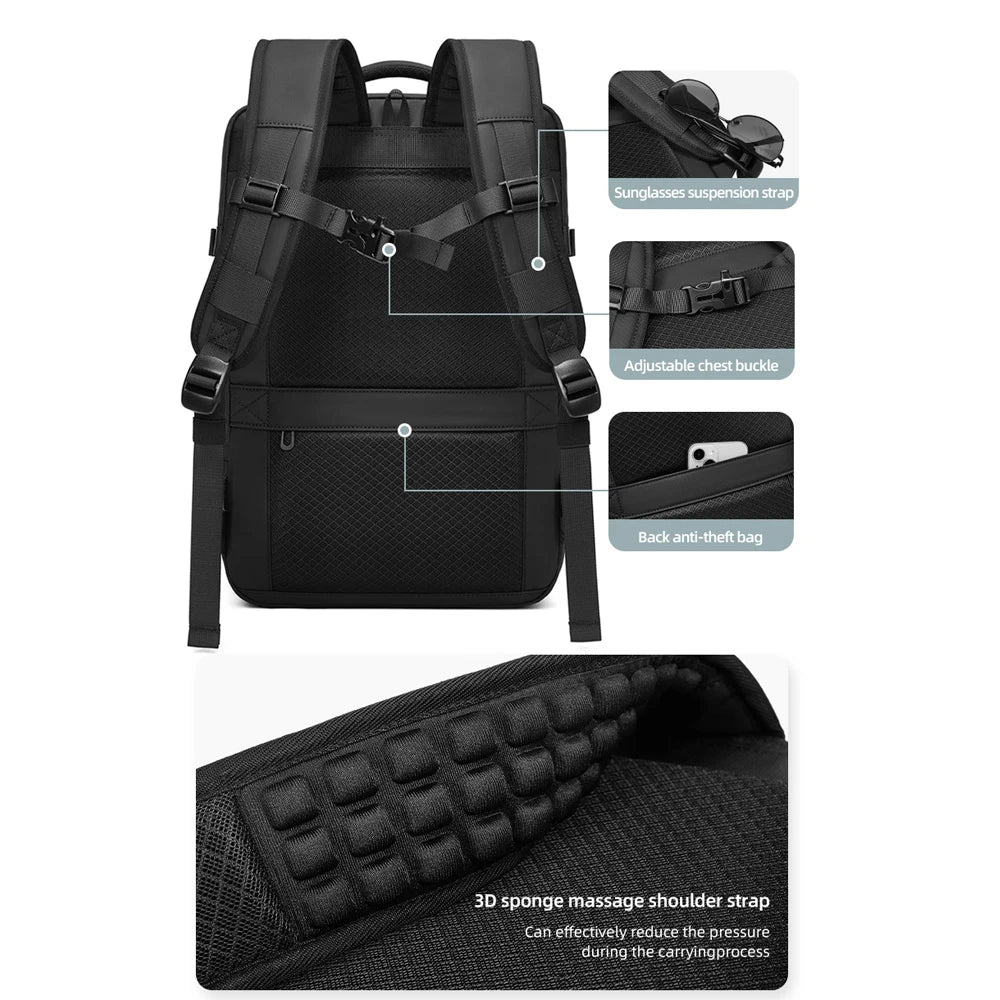 Backpack with Vacuum Compression Travel Backpack,Expandable Backpacks with Pump for Airplanes and hiking Ai-TechWorld