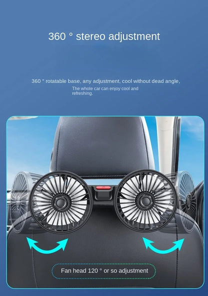 Car Fan 3-speed Car Seat Back Cooling Fan USB Charge Dual Head Fan 360 Degree Rotation Neck Cooler for Summer Car Accessories Ai-TechWorld