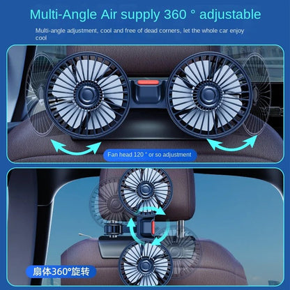 Car Fan 3-speed Car Seat Back Cooling Fan USB Charge Dual Head Fan 360 Degree Rotation Neck Cooler for Summer Car Accessories Ai-TechWorld