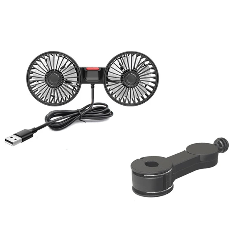 Car Fan 3-speed Car Seat Back Cooling Fan USB Charge Dual Head Fan 360 Degree Rotation Neck Cooler for Summer Car Accessories Ai-TechWorld