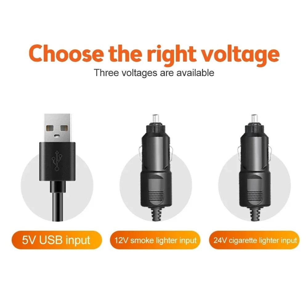 Adjustable 3 Head Car Fan USB/12V/24V Automotive Electric Fan Ai-TechWorld