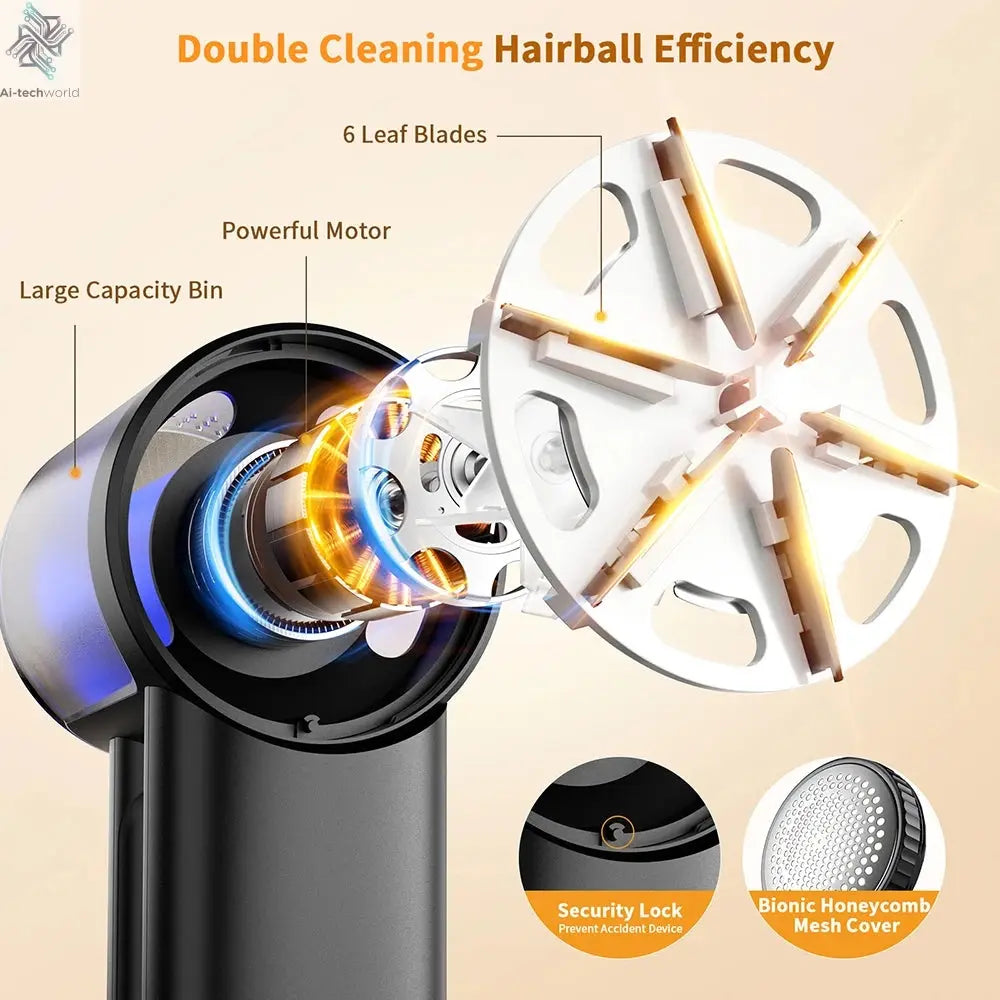 coldSky Rechargeable Fabric Shaver Electric Lint Remover with Digital Display Sweater Shaver Lint Shaver for Clothing Blanket Ai-TechWorld 