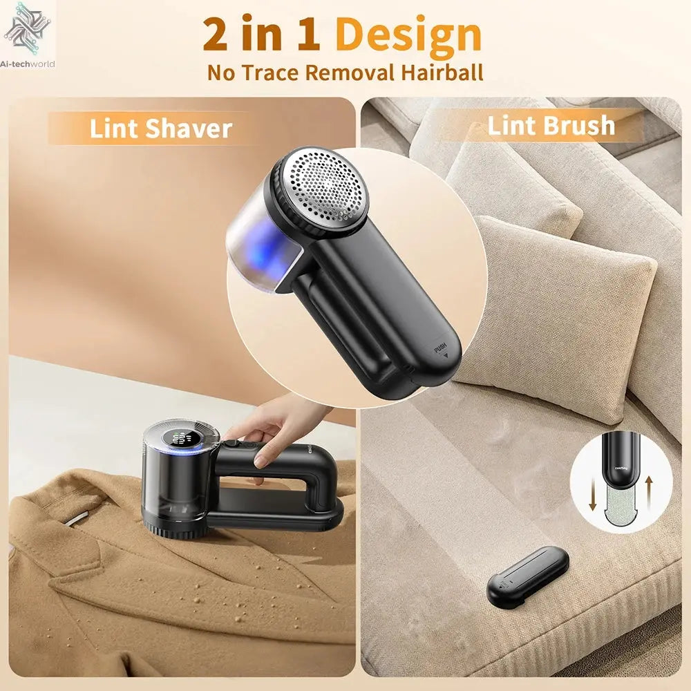 coldSky Rechargeable Fabric Shaver Electric Lint Remover with Digital Display Sweater Shaver Lint Shaver for Clothing Blanket Ai-TechWorld 
