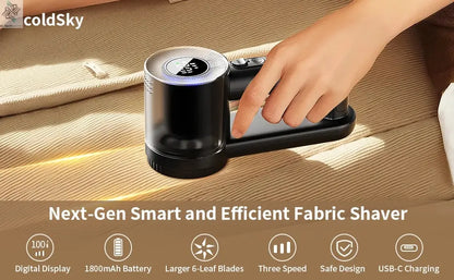 coldSky Rechargeable Fabric Shaver Electric Lint Remover with Digital Display Sweater Shaver Lint Shaver for Clothing Blanket Ai-TechWorld 