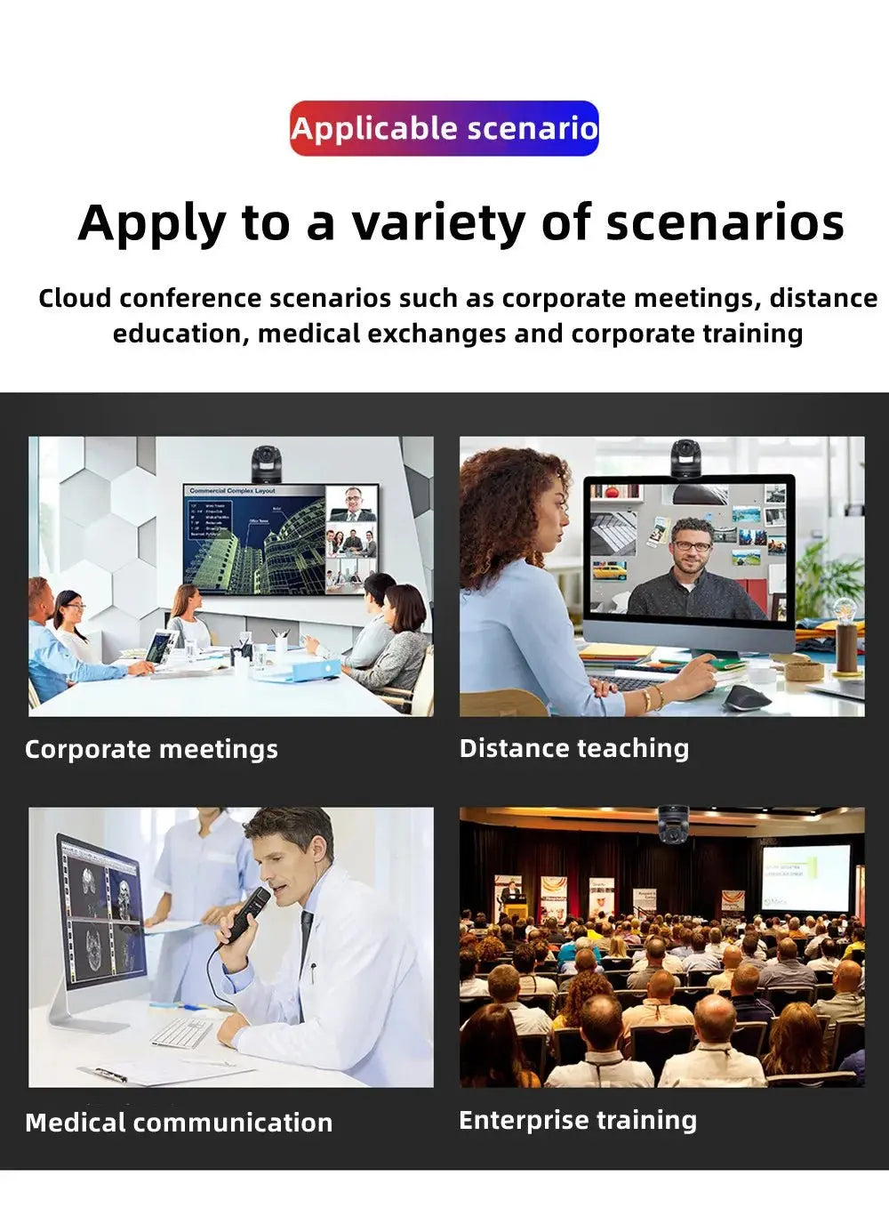 Conference Camera PTZ Video 4K/1080P AI Tracking 30/60fps USB3.0 HDMI LAN POE/USB 20/10X For Educate Live Business Meet Medicine - Ai - TechWorld