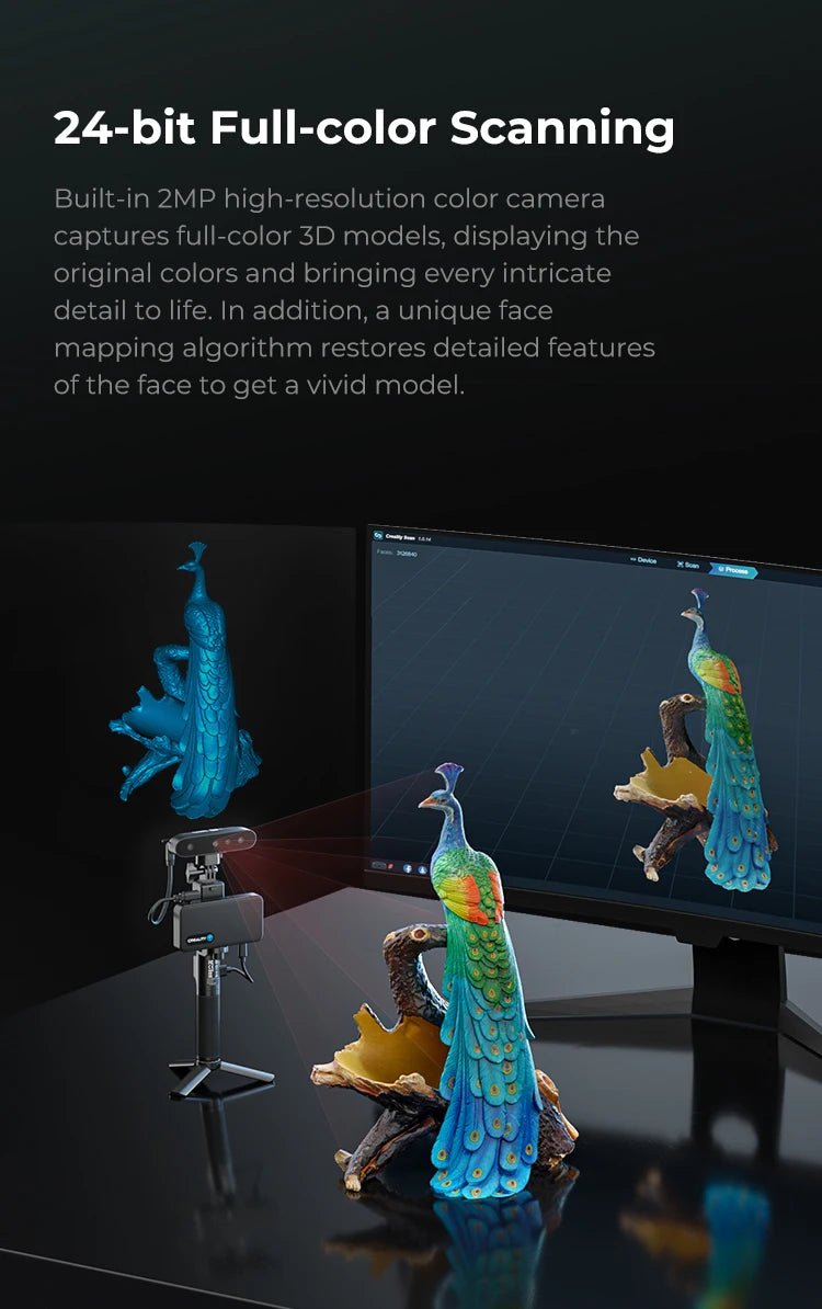 Creality 3D Scanner CR-Scan Ferret Pro Handheld Anti-shake Tracking WiFi6 24-bit full-color Wireless Scanning 0.1mm Accuracy Ai-TechWorld