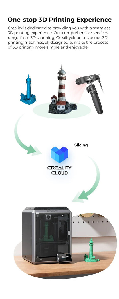 Creality CR-Scan Ferret SE 3D Scanner Anti-Shake Tracking 24-Bit Full Color Up to 0.05mm 30fps Scanning Speed 150-2000mm Ai-TechWorld