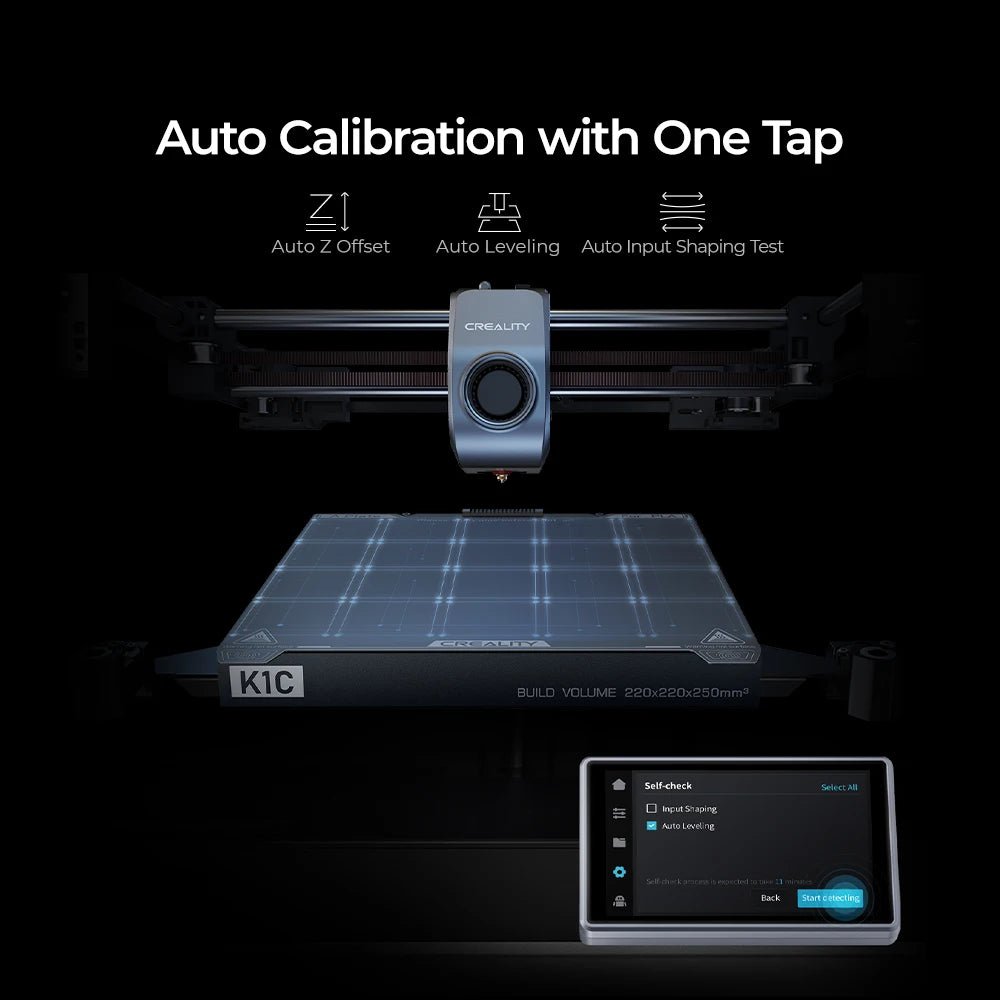Creality K1C 3D Printer 600mm/s Auto Leveling Robust Direct Extruder Tri-High Speed Printing Upgrade K1 with AI Camera Printer Ai-TechWorld