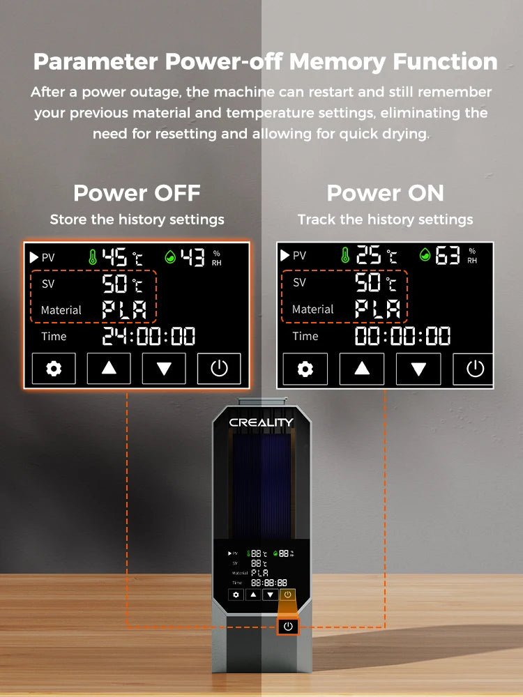 Creality Space Pi Filament Dryer Real-time Humidity&temperature Monitoring 1kg 3D Printer Filament Dryer Box Storage Holder Ai-TechWorld