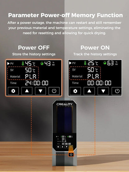Creality Space Pi Filament Dryer Real-time Humidity&temperature Monitoring 1kg 3D Printer Filament Dryer Box Storage Holder Ai-TechWorld