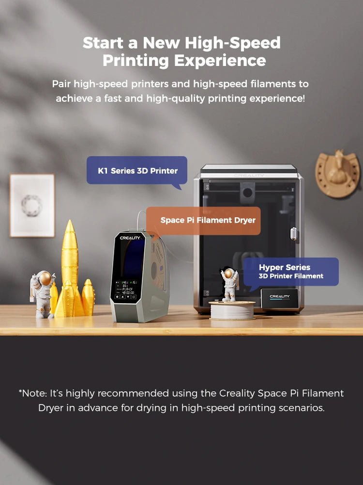 Creality Space Pi Filament Dryer Real-time Humidity&temperature Monitoring 1kg 3D Printer Filament Dryer Box Storage Holder Ai-TechWorld