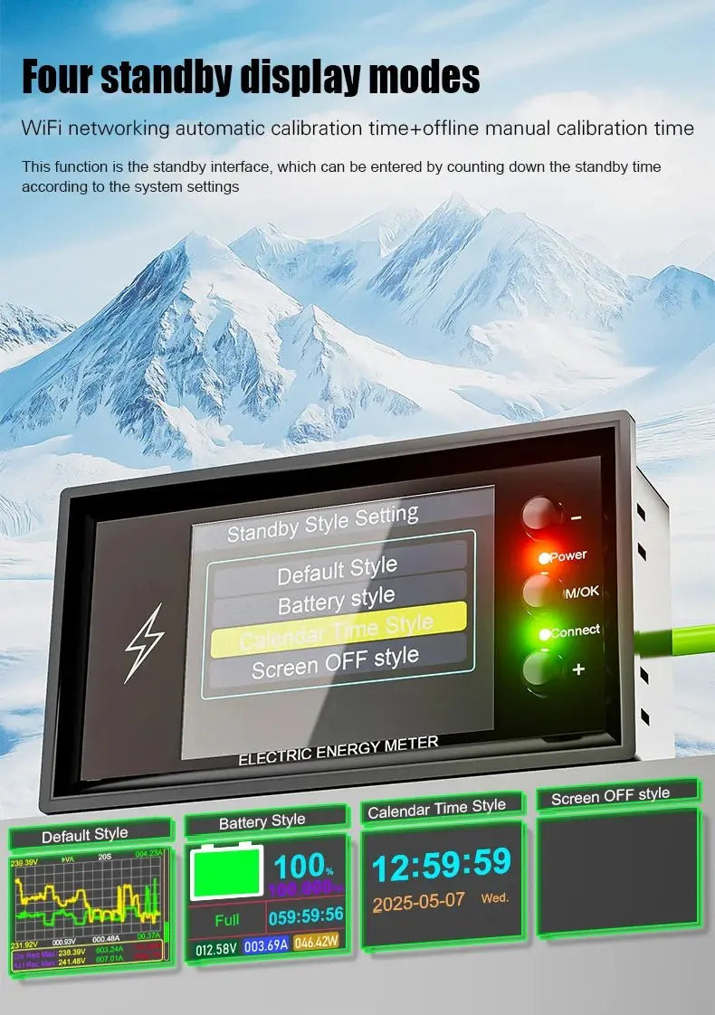 CW20 DC0 - 420V WiFi Tuya Smart Digital Lithium Battery Capacity Detection Tester DC Display Voltage Current Power Coulomb Meter - Ai - TechWorld