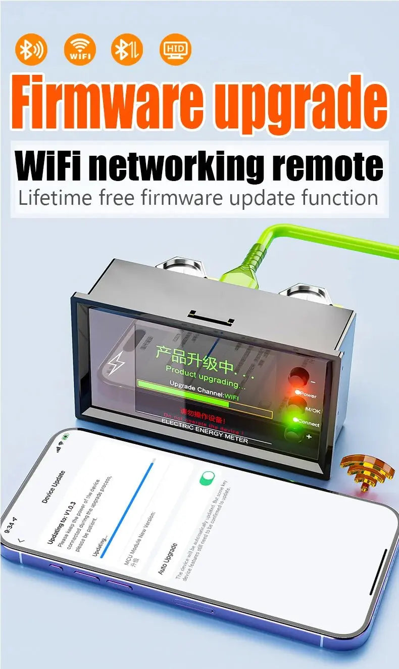 CW20 DC0 - 420V WiFi Tuya Smart Digital Lithium Battery Capacity Detection Tester DC Display Voltage Current Power Coulomb Meter - Ai - TechWorld