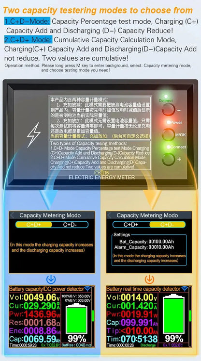 CW20 DC0 - 420V WiFi Tuya Smart Digital Lithium Battery Capacity Detection Tester DC Display Voltage Current Power Coulomb Meter - Ai - TechWorld