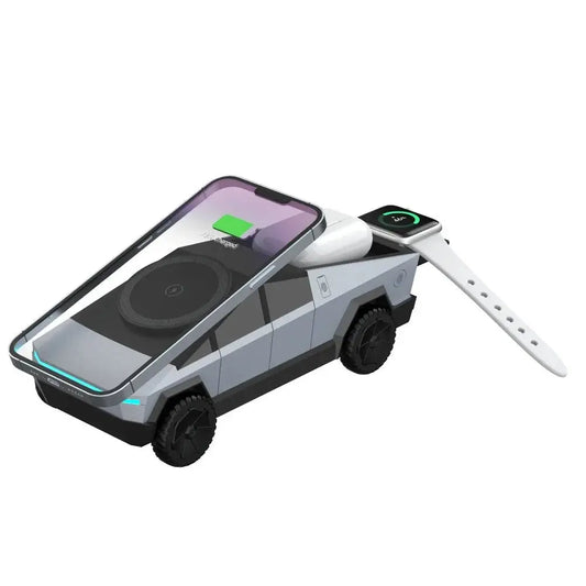 Cybertruck Desktop Qi2 Charger Multifunctional 3 - in - 1 Wireless Charger for IPhone (15W),Iwatch (5W), Airpods (2.5W) Charging - Ai - TechWorld