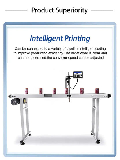 DCODE 130PLUS Industrial Online Inkjet Printer 12.7/25.4mm Nozzle with 4.3inch Screen QR Barcode Batch Number Logo Date Printer Ai-TechWorld