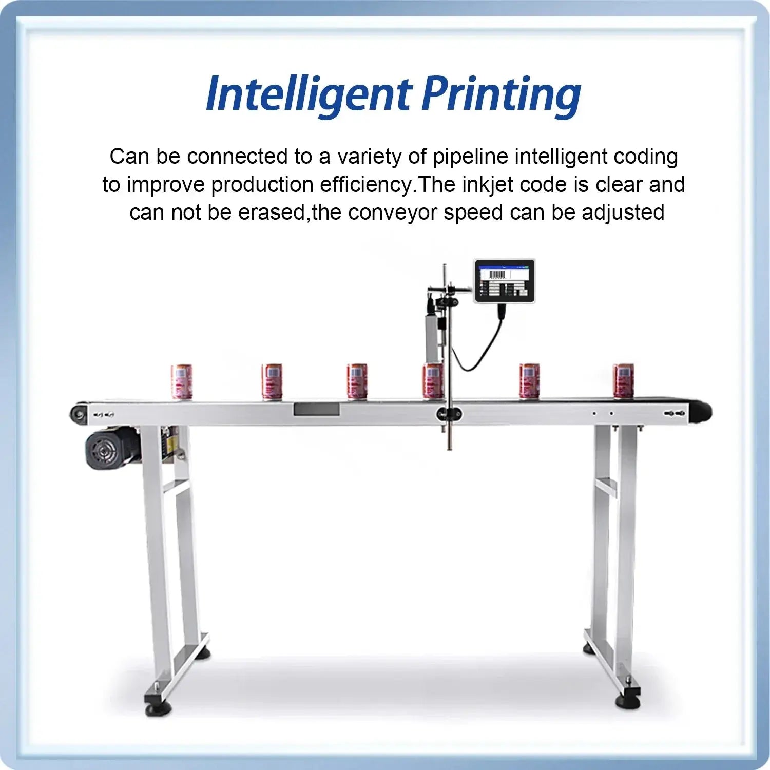 DCODE 130PLUS Industrial Online Inkjet Printer 12.7/25.4mm Nozzle with 4.3inch Screen QR Barcode Batch Number Logo Date Printer Ai-TechWorld