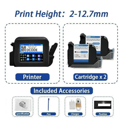 DCODE XMINI Portable Handheld Inkjet Printer - QR Barcode & Text Coding Machine Ai-TechWorld