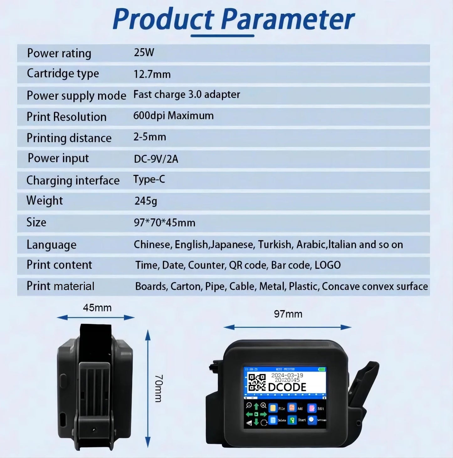 DCODE XMINI Portable Handheld Inkjet Printer - QR Barcode & Text Coding Machine Ai-TechWorld