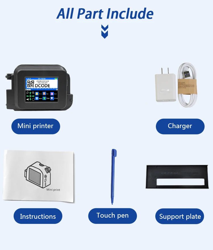 DCODE XMINI 12.7mm Portable Mini Printer Handheld Inkjet Printer Text QR Barcode Image Batch Number Logo Image Coding Machine Ai-TechWorld